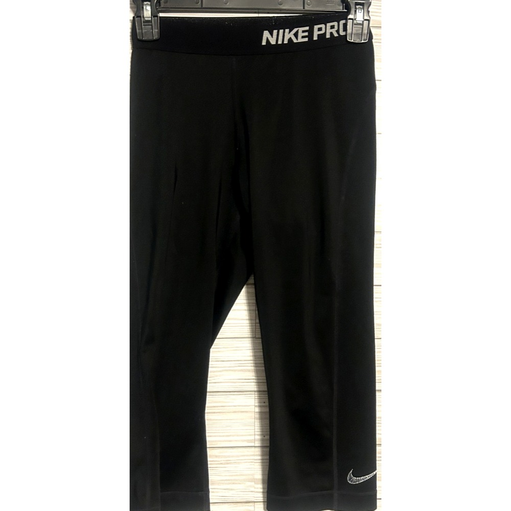 Nike Pro cropped leggings womens size small black cropped #439